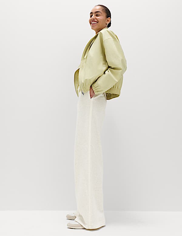 Pure Cotton Side Stripe Wide Leg Joggers - IS