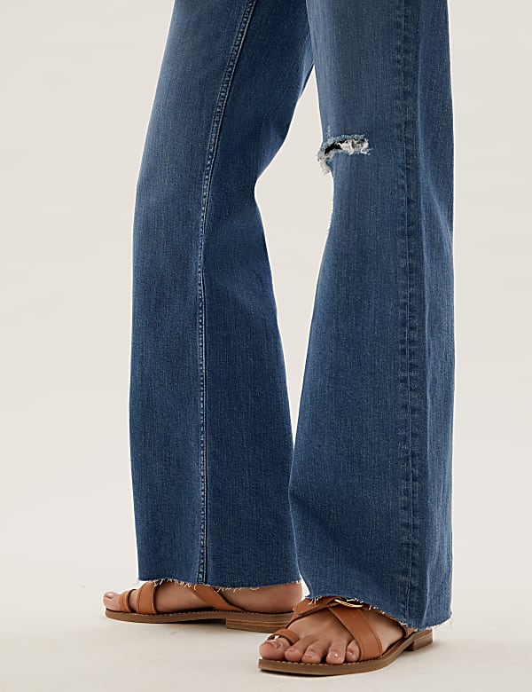 High Waisted Slim Fit Wide Leg Jeans