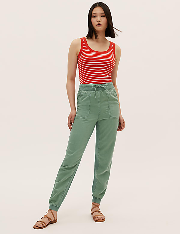 Tencel&trade; Blend Cuffed Ankle Grazer Joggers