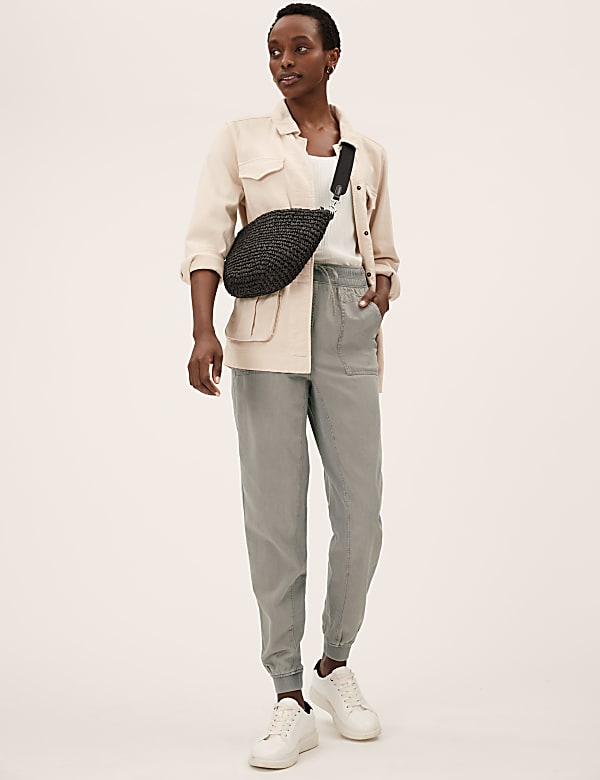 Tencel™ Blend Cuffed Ankle Grazer Joggers