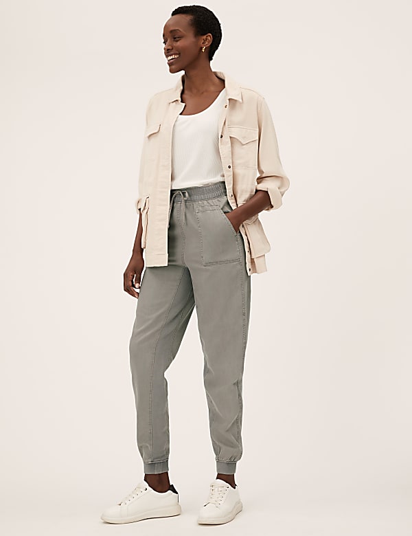 Tencel™ Blend Cuffed Ankle Grazer Joggers