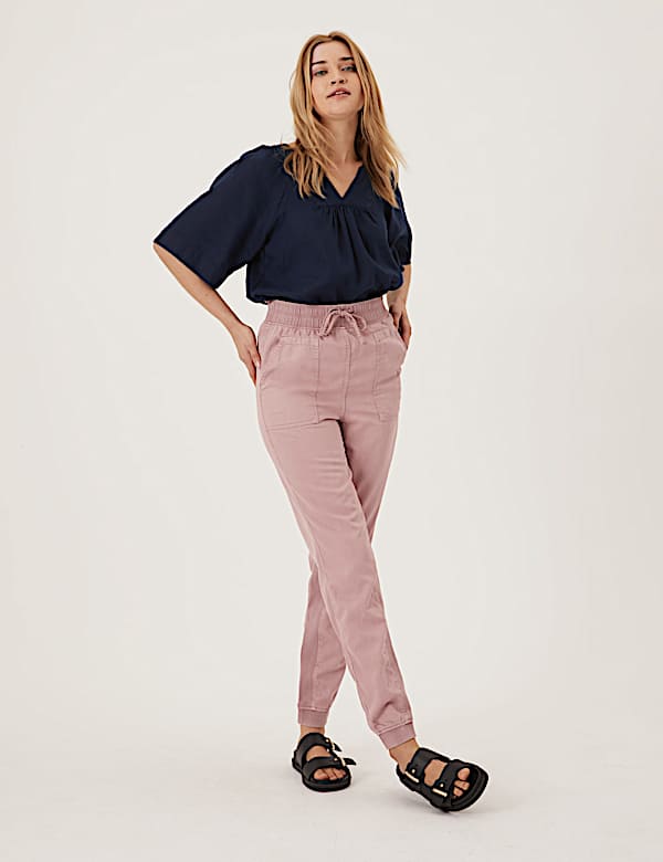 Tencel&trade; Blend Cuffed Ankle Grazer Joggers