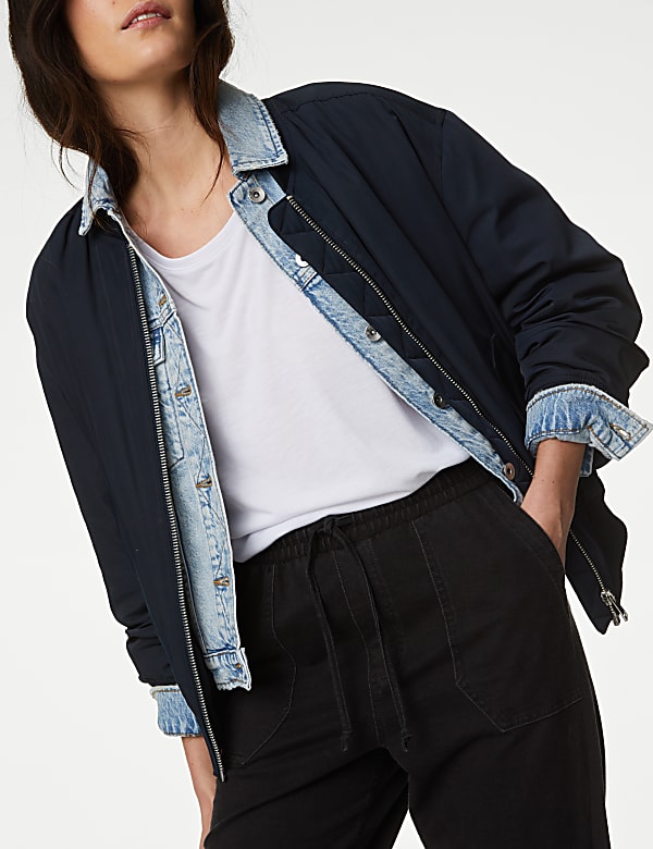 Denim Jersey Straight Leg Trousers - CZ