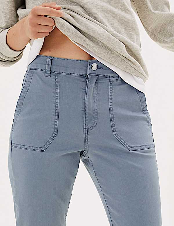 Cotton Blend Slim Fit Ankle Grazer Joggers