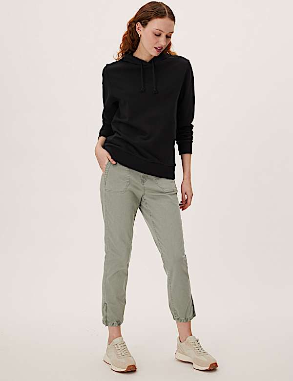 Cotton Blend Slim Fit Ankle Grazer Joggers