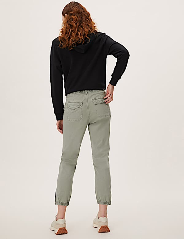 Cotton Blend Slim Fit Ankle Grazer Joggers