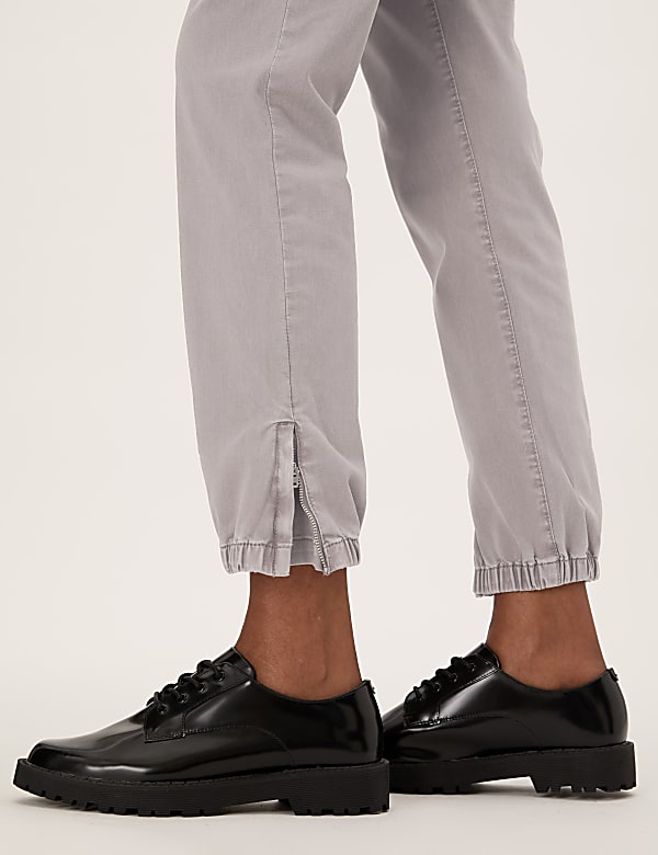Cotton Blend Slim Fit Ankle Grazer Joggers