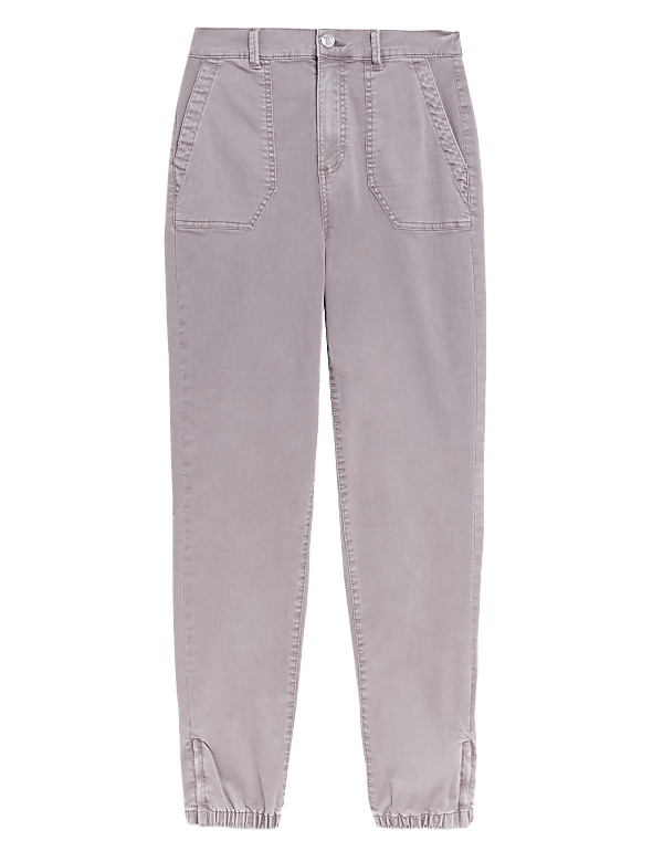 Cotton Blend Slim Fit Ankle Grazer Joggers