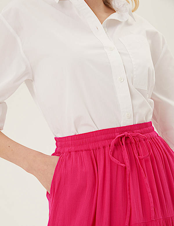 Crepe Maxi A-Line Skirt