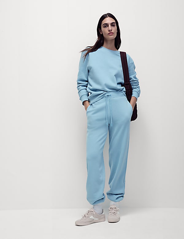 Cotton Rich Drawstring Cuffed Joggers