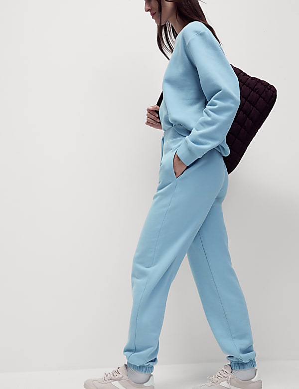 Cotton Rich Drawstring Cuffed Joggers