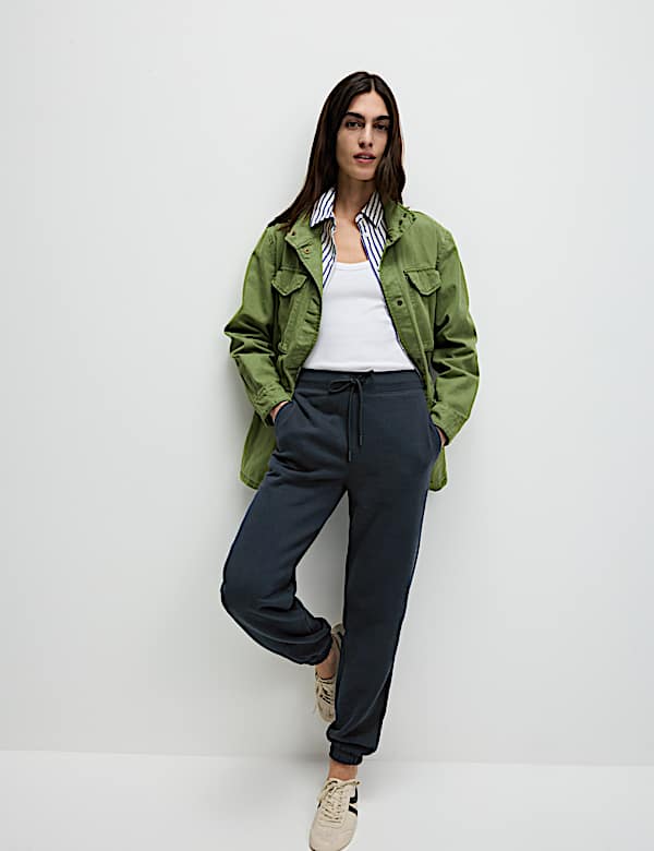 Cotton Rich Drawstring Cuffed Joggers