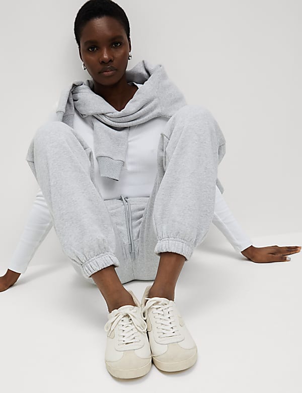 Cotton Rich Drawstring Cuffed Joggers