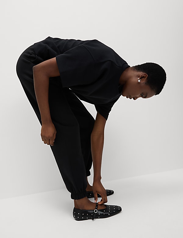 Cotton Rich Drawstring Cuffed Joggers