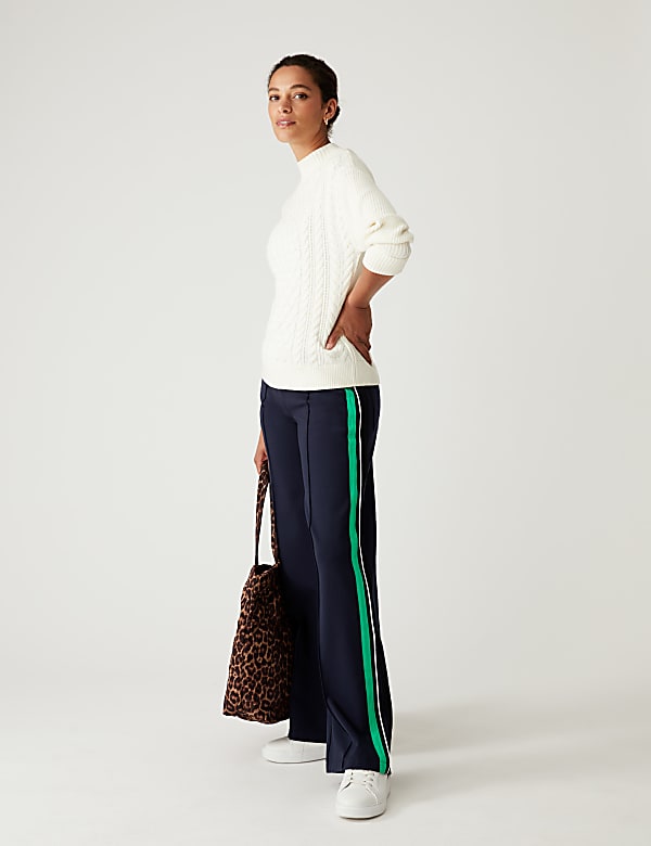 Side Stripe Wide Leg Trousers