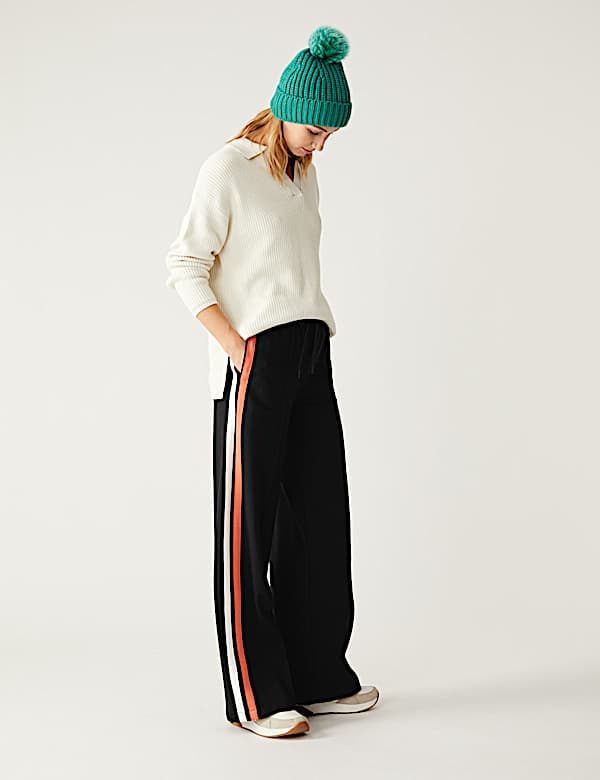 Side Stripe Wide Leg Trousers
