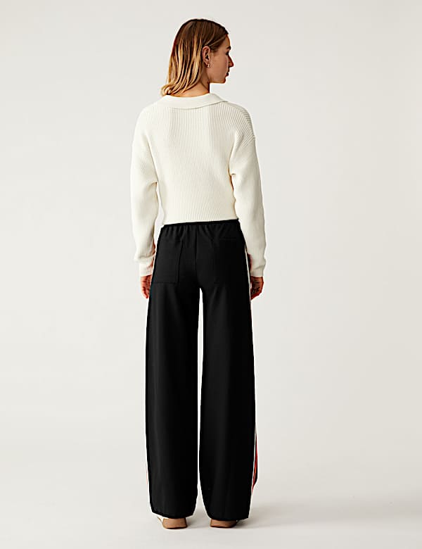 Side Stripe Wide Leg Trousers