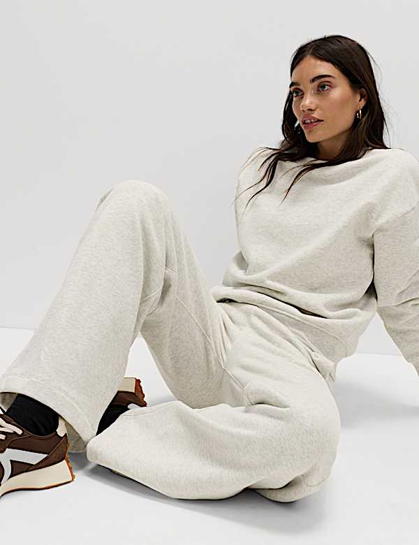 Cotton Rich Brushed Wide Leg Joggers