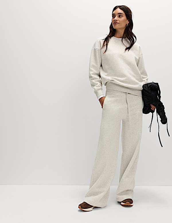 Cotton Rich Brushed Wide Leg Joggers