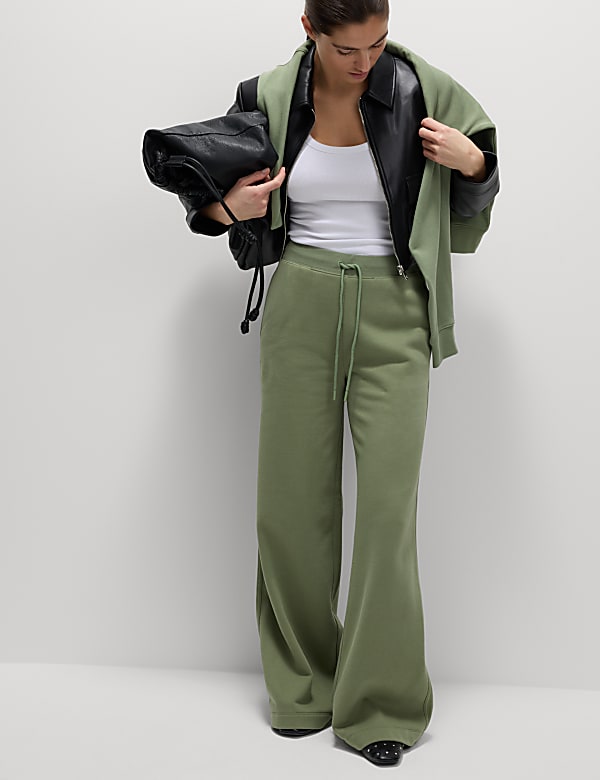 Cotton Rich Brushed Wide Leg Joggers
