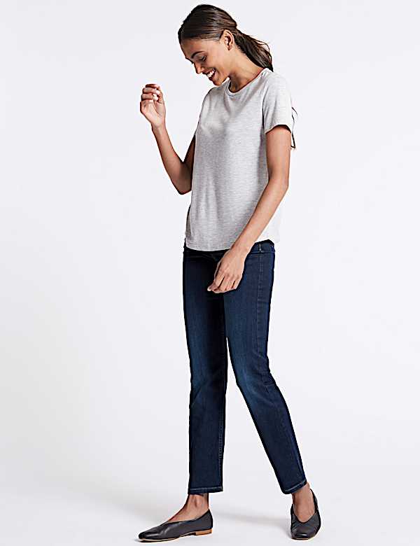Sculpt & Lift Mid Rise Straight Leg Jeans