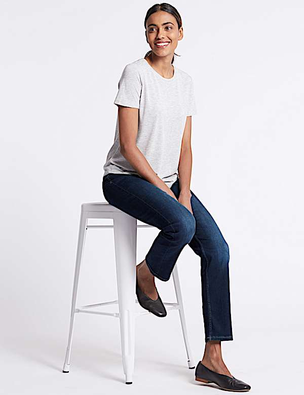 Sculpt & Lift Mid Rise Straight Leg Jeans