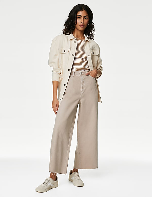 Lyocell Blend High Waisted Wide Leg Jeans | FAWN | Jeans | M&S JE