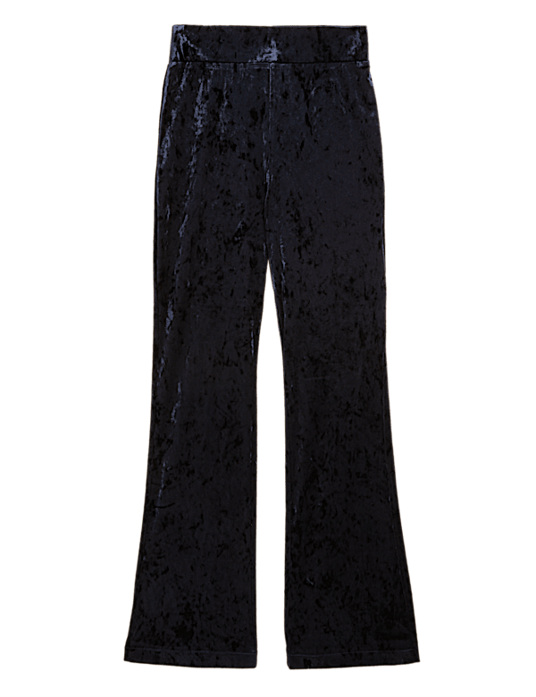 Velour High Waisted Flared Leggings