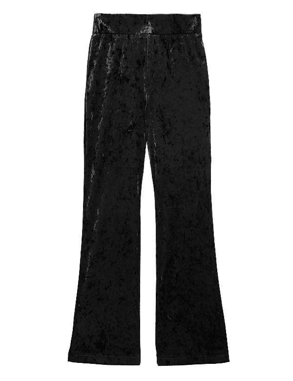 Velour High Waisted Flared Leggings