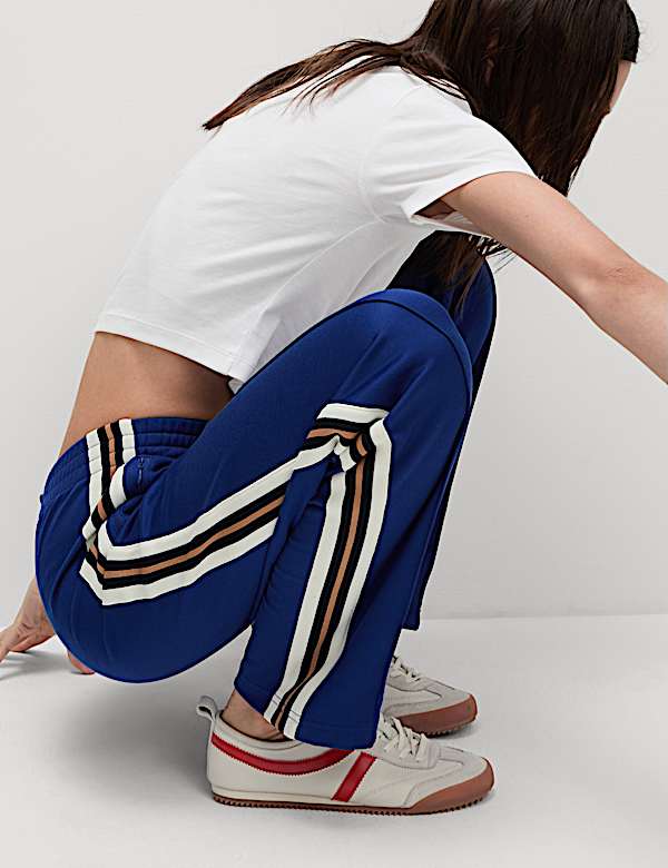 Cotton Rich Retro Side Stripe Joggers - PT