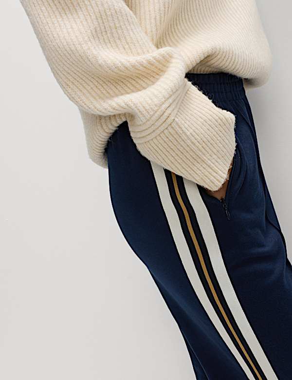 Cotton Rich Retro Side Stripe Joggers