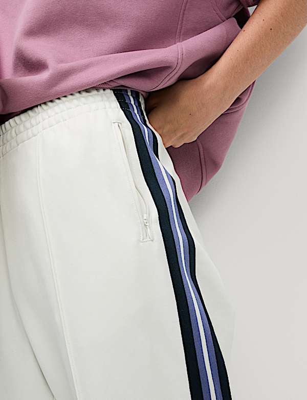 Cotton Rich Retro Side Stripe Joggers