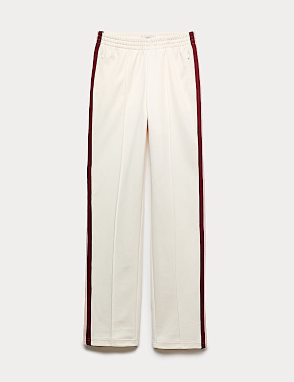 Pantalon de jogging style r&eacute;tro en coton &agrave; rayure lat&eacute;rale - FR