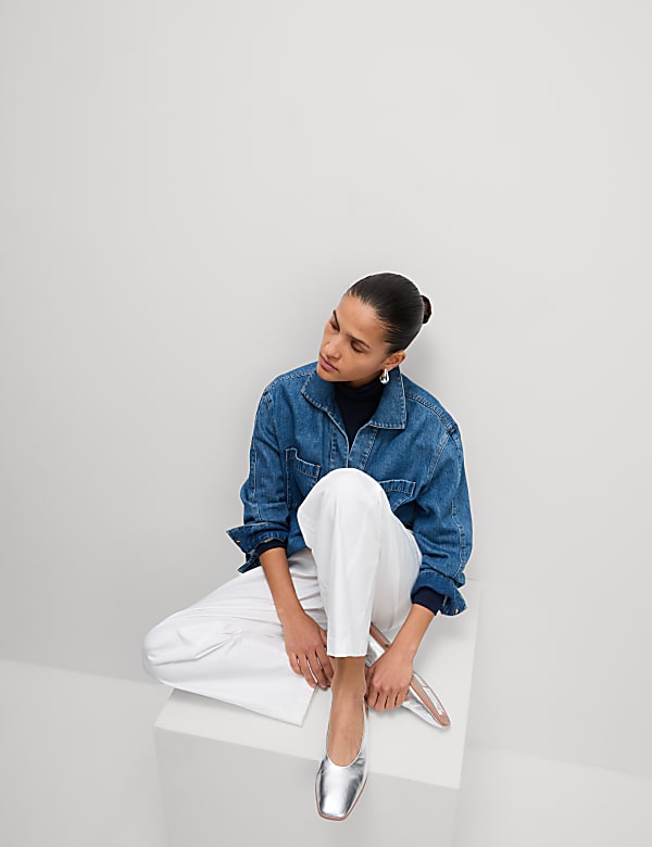 Pure Cotton Pull On Carrot Leg Trousers - LT