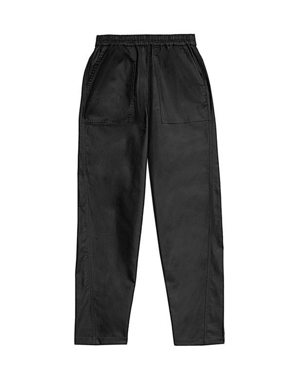 Pure Cotton Pull On Carrot Leg Trousers