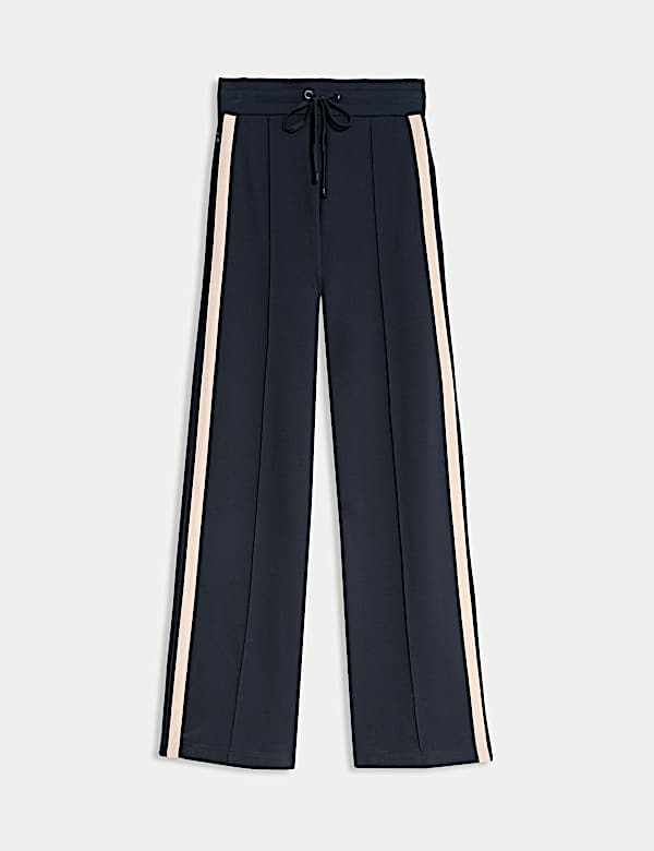 Jersey Side Stripe Wide Leg Trousers - BN