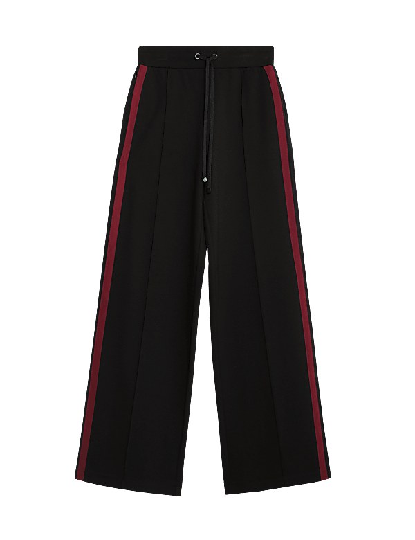 Jersey Side Stripe Wide Leg Trousers