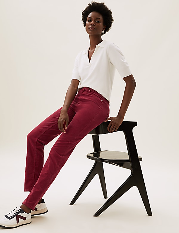 High waisted corduroy pants straight leg online