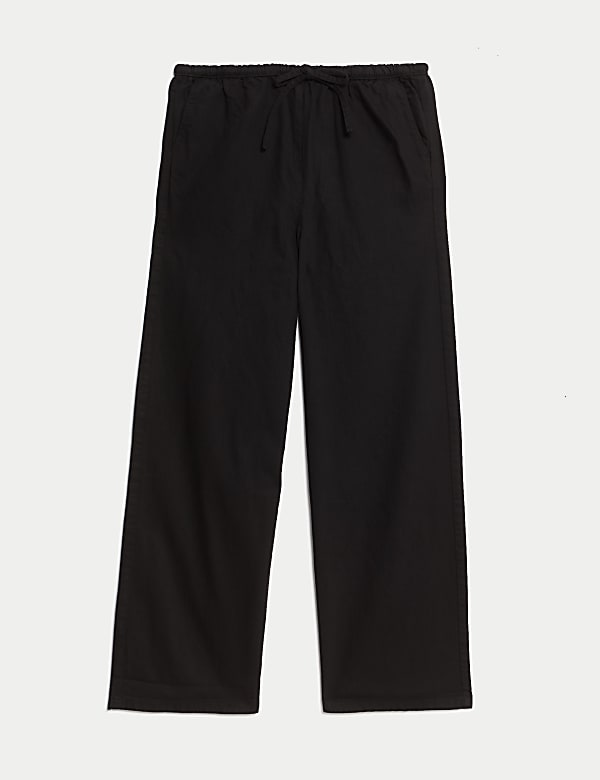 Denim Drawstring Wide-Leg Trousers - BN