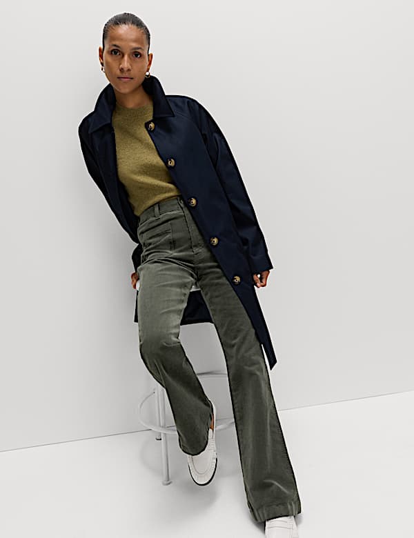 Cotton Rich Cord Flared Slim Fit Trousers