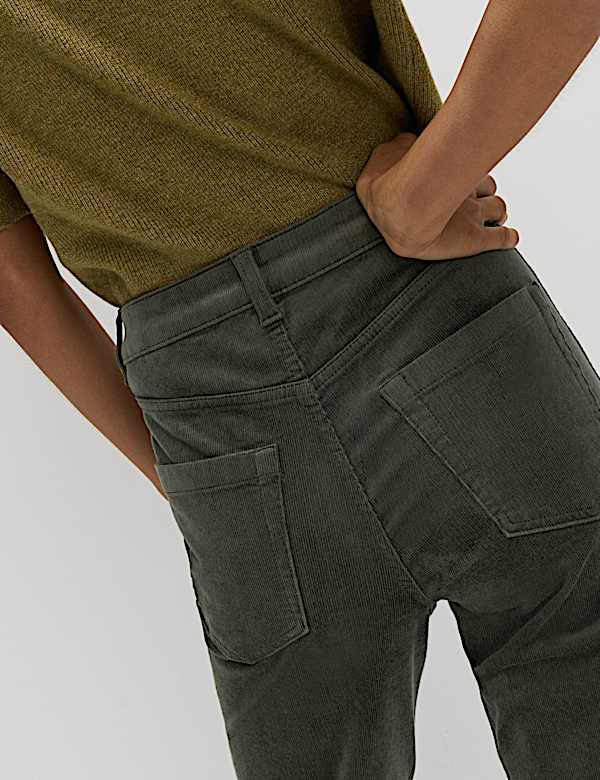 Cotton Rich Cord Flared Slim Fit Trousers