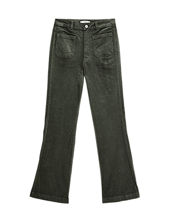Cotton Rich Cord Flared Slim Fit Trousers
