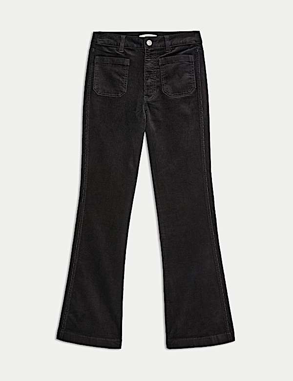 Cotton Rich Cord Flared Slim Fit Trousers - GR