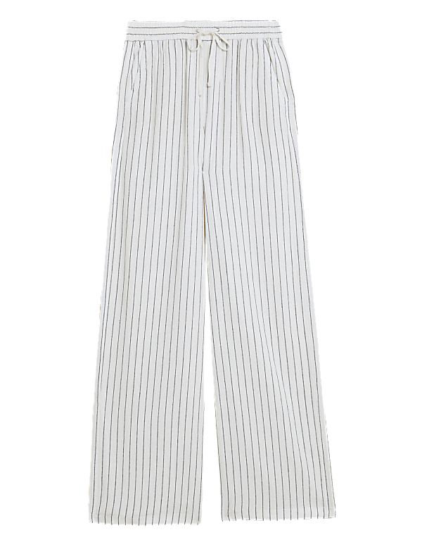 Linen Rich Wide Leg Trousers