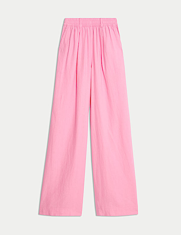 Linen Rich Wide Leg Trousers - LT