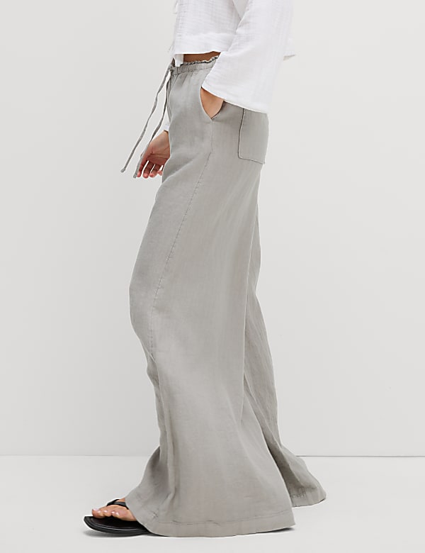 Pure Linen Palazzo Trousers