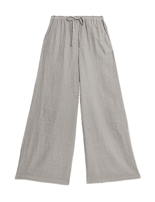 Pure Linen Palazzo Trousers
