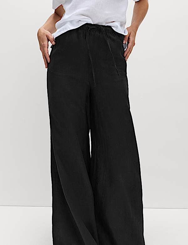 Pure Linen Palazzo Trousers