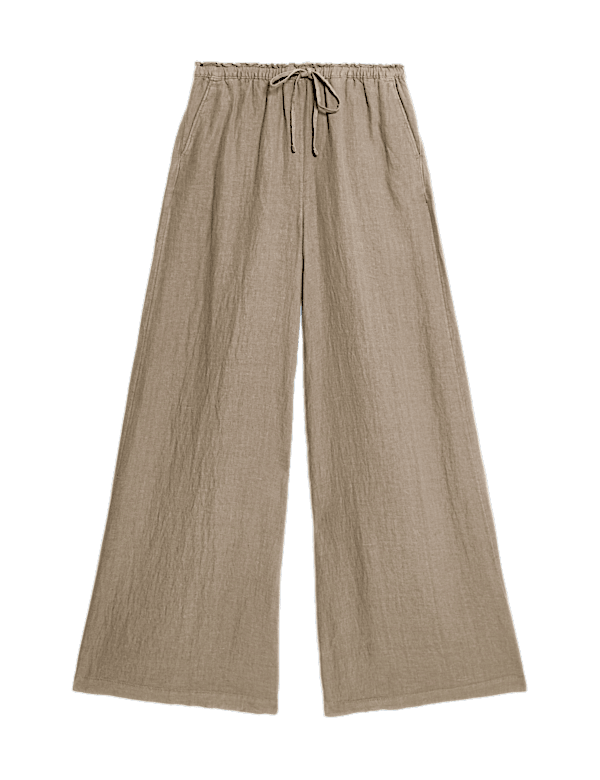 Pure Linen Palazzo Trousers