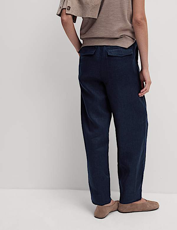 Pure Linen Tapered Trousers